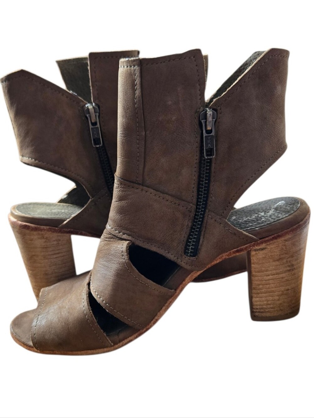 Free People Effie Leather Block Heel Sandals Size 39 (US 8.5–9) - Picture 7 of 10